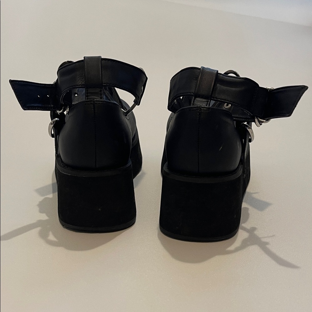 Demonia Sprite-02 Mary Jane Black Platform Buckle Shoes - Picture 4 of 10
